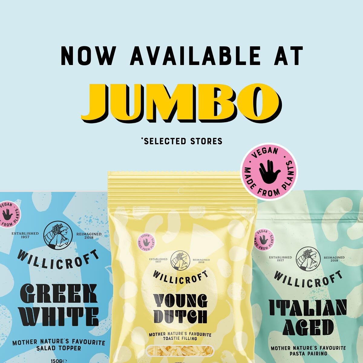 Do you live in Groningen? Yes? Then today is your lucky day! Our plant-based cheese 🧀 has made its way to 11 @jumbo store across the city and surrounding area.⁣
⁣
Head over to the link in our bio to locate your nearest store 📍and get your hands on 