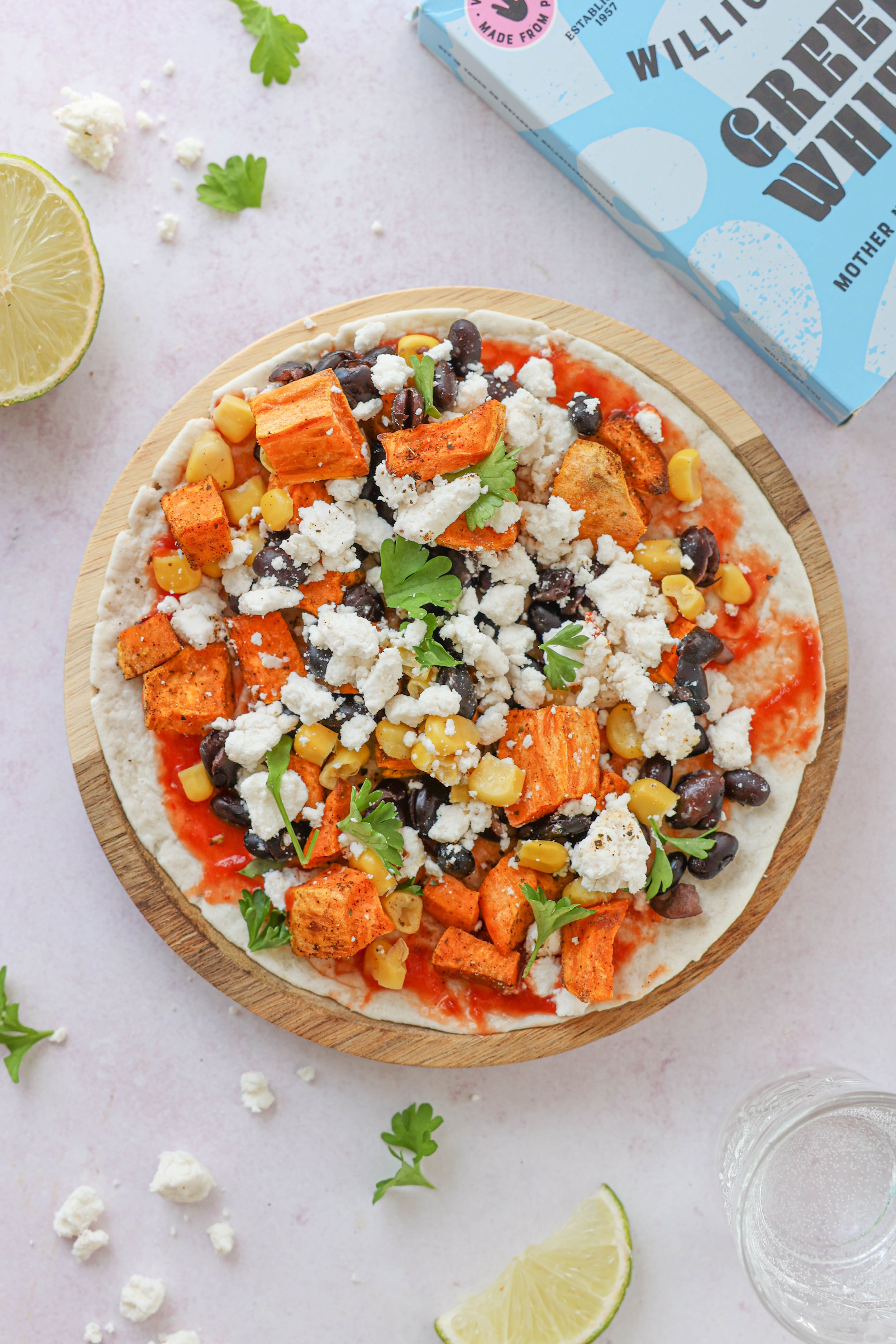 Sweet Potato and Black Beans Tacos with Greek White